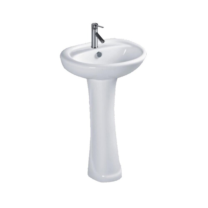 Wc Ceramic Pedestal Basin Household Floor-Standing Integrated Affordable Housing Small Apartment Wash Basin Bathroom Wash Basin