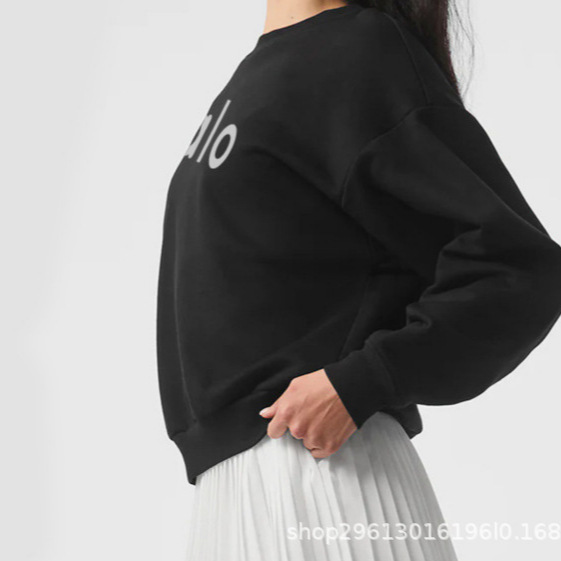 Alo Heavyweight Cotton Crew Neck Sweatshirt Autumn and Winter New Women's Casual Versatile Basic Sweatshirt Loose Slimming Fitness Alo Heavyweight Cotton Crew Neck Sweatshirt Autumn and Winter New Women's Casual Versatile Basic Sweatshirt Loose Slimming Fitness