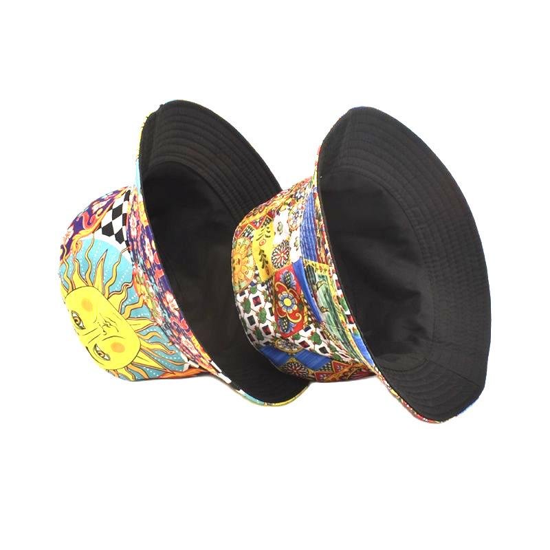 120g Weight Bucket Hat Hats Type Street Occasion Polyester Material Unisex Classic Style Printing Printing Flat Eaves Bucket Hat