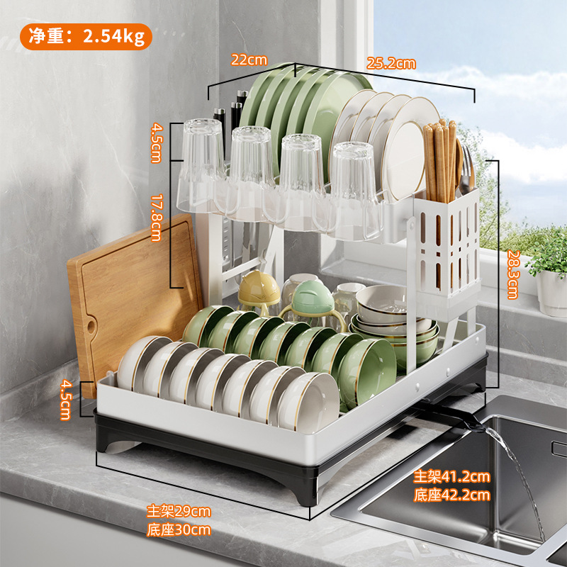 Estante de cocina 304 almacenamiento en el hogar de acero inoxidable, estante de drenaje de platos multifuncional, suministros de cocina plegables