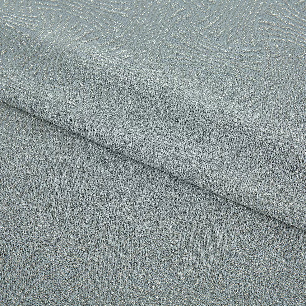 春夏季薄款亮闪闪金银丝针织面料 亮丝高弹厚线布金属丝针织布