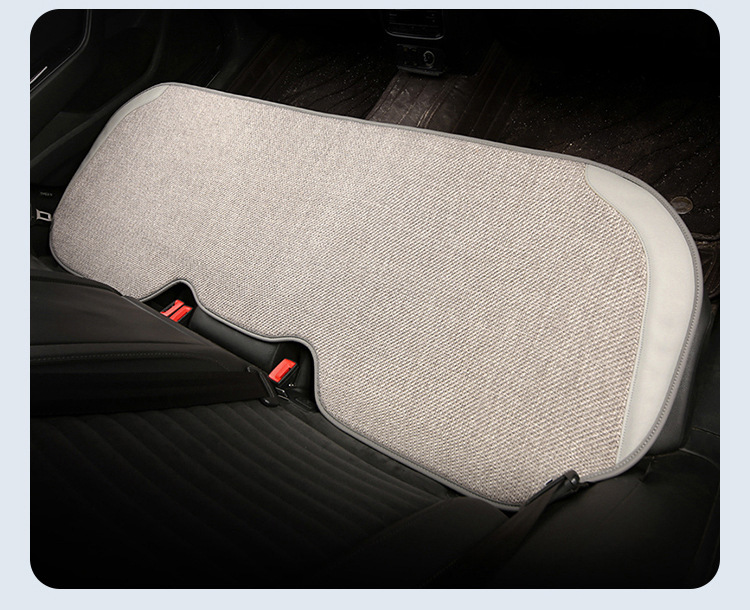 Car Seat Cushion, Universal for All Seasons, Three-Piece Set, Single-Piece Seat Cushion, Cotton and Linen, Breathable, Non-Slip, Wear-Resistant, Car Seat Cushion