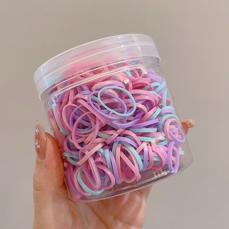 女童彩色一次性发圈不伤发橡皮筋宝宝扎头绳黑色小发饰头绳|undefined