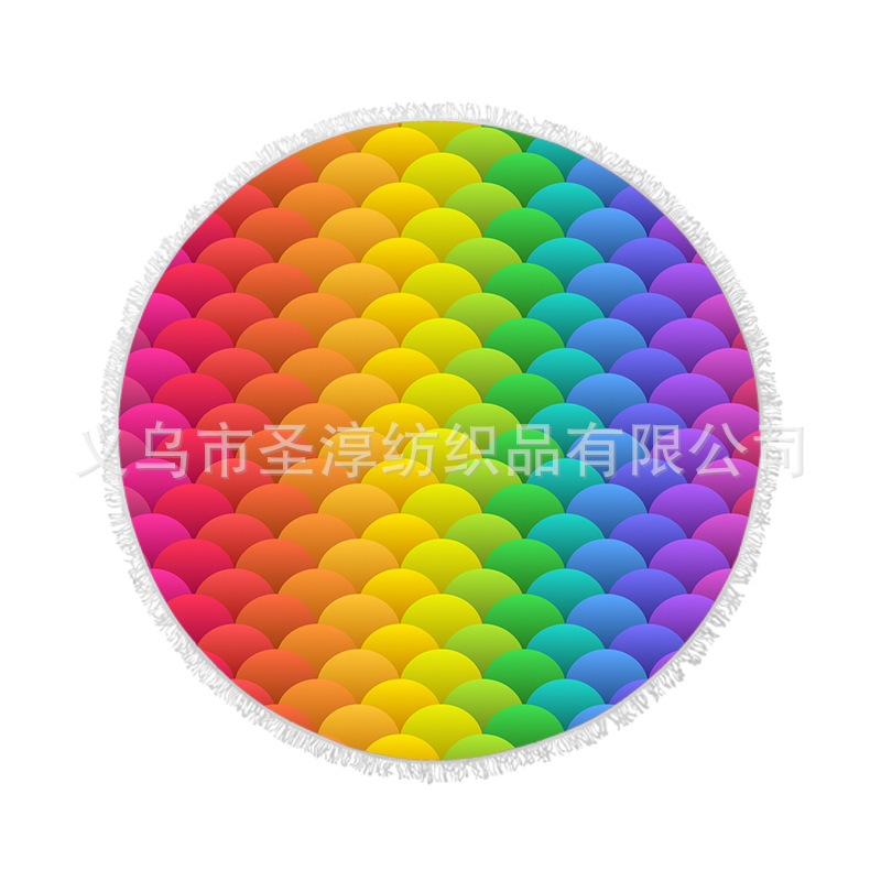 Toalla de playa redonda ultrafina de vacaciones en la playa de impresión digital fibra de baño absorbente de secado rápido absorbente de sudor Toalla de baño