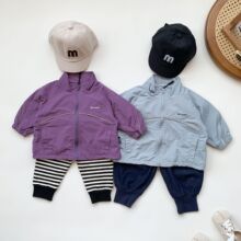 跨境男童春秋外套2025新款女儿童帅气ins小男孩时髦休闲冲锋衣潮