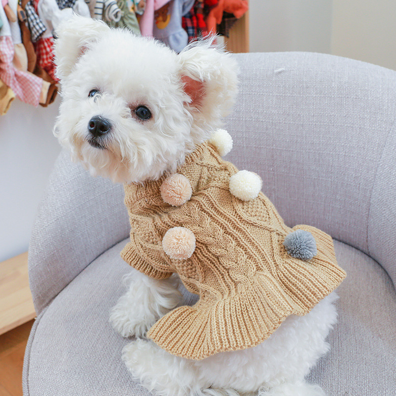 Pet clothes for small dogs and cats, winter and autumn sweaters, thick and warm, for Teddy, Bichon, Maltese, and Bull Terrier.