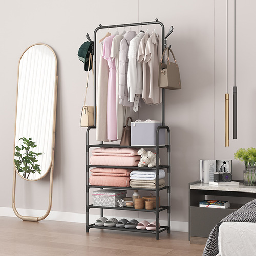 New multi-layer shoe rack simple household floor-standing combination clothes rack shocking low-price modern simple coat rack