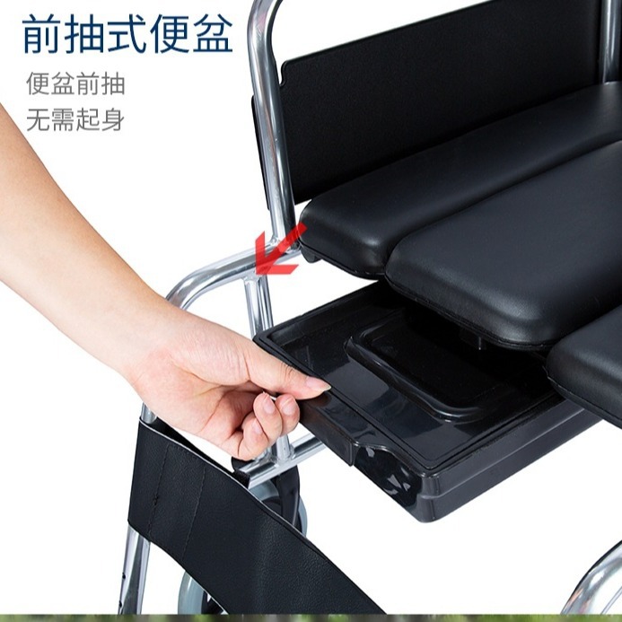 Aleación de aluminio de Zhengzhou para personas mayores con discapacidad carro de mano para silla de ruedas ligera de cuatro ruedas scooter plegable con freno de parada