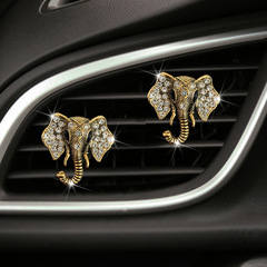Cute Diamond-embellished Crystal Elephant Head Car Air Vent Perfume Clip Car Perfume Car Interior Decorated Ornament