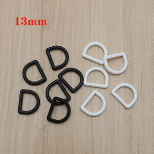 New 13mm Plastic D Ring Buckle Semi-circular D Buckle Back Belt Buckle Buckle Accessories F027-13 Spot Black White