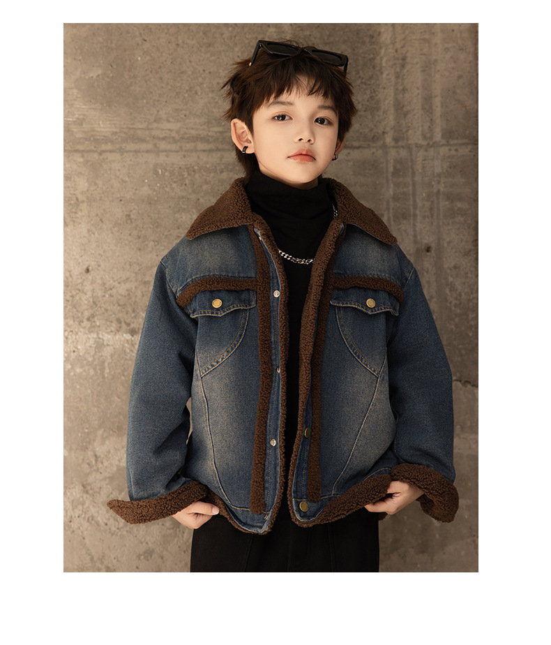 Giacca invernale in velluto per ragazzi, stile 2025, nuovo, per bambini di media e grande taglia, giacca in denim alla moda più spessa per ragazzi, autunno e inverno_voghion.com