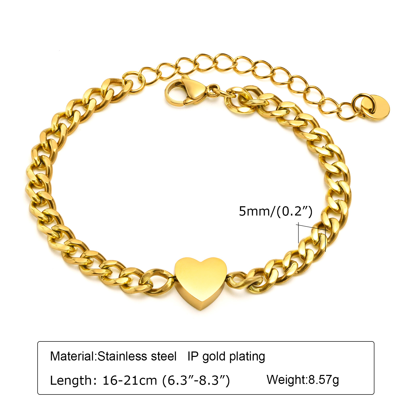12g Weight Wholesale Jewelry Simple Style Heart Shape 201 Stainless Steel Plating Stainless Steel Rings