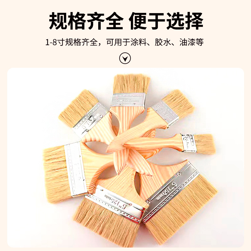 Cepillo genuino Cepillo de barbacoa con mango de madera de 3 pulgadas Cepillo Wenwan de melena Cepillo industrial de 2 pulgadas para eliminar el polvo y no perder el cabello