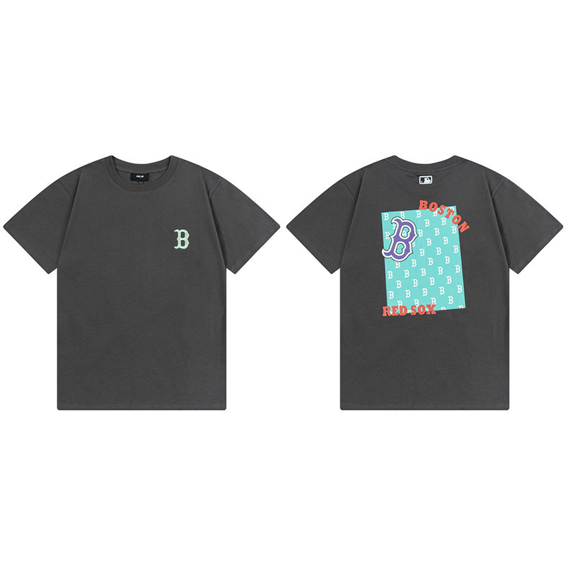 韓国新作MLBバックロゴ大プリントNY半袖Tシャツ男女兼用刺繍カジュアル半袖|undefined