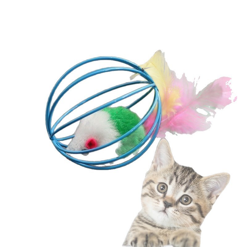 新款猫咪超爱玩具猫玩具毛绒小老鼠彩色羽毛逗猫玩具老鼠猫猫玩具|undefined