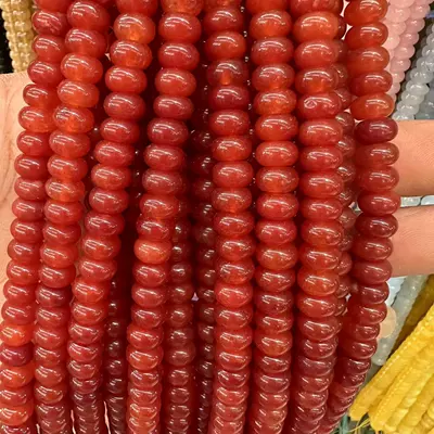 Zərgərlik ara hissələri, Cross-border abacus beads 5*8mm white - red-jade-58mmabout-70-80-pieces-white-stone-optimized