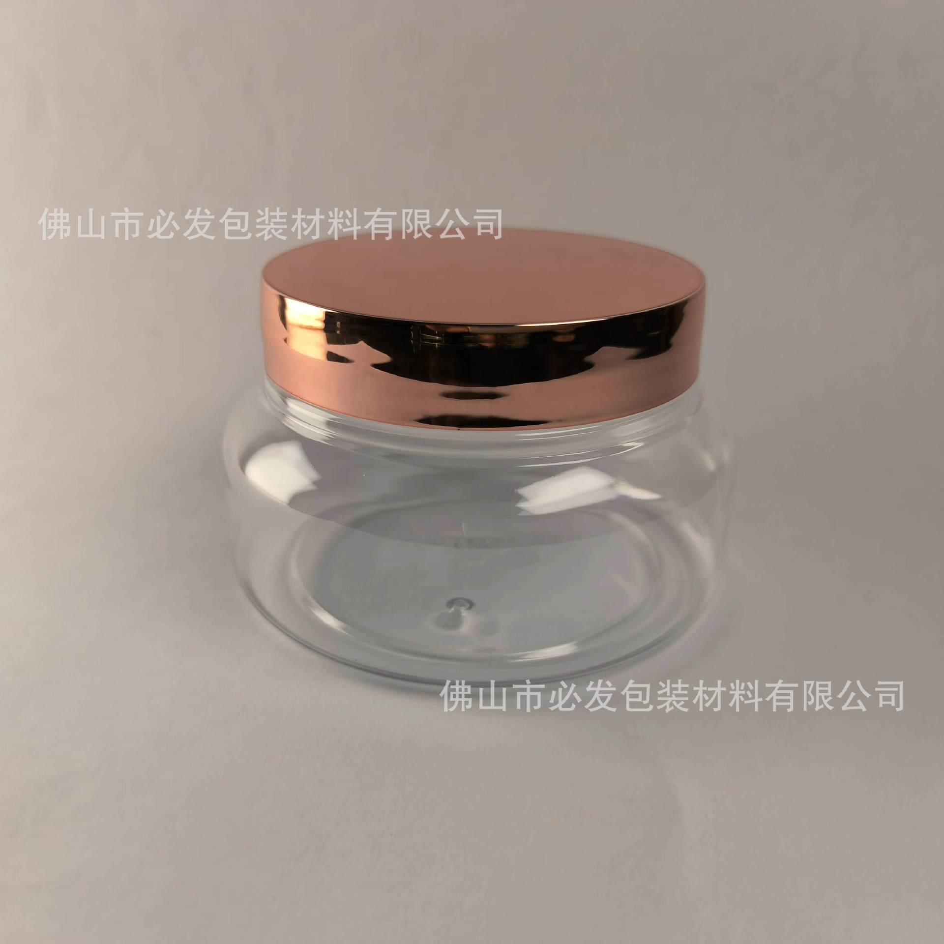 200g; Botella transparente de 200g + tapa chapada en oro rosa; mascota