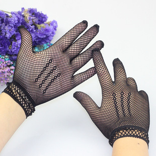 Women's mesh dress dance performance live decorative gloves Four Seasons wedding accessories sunscreen driving gloves wholesale