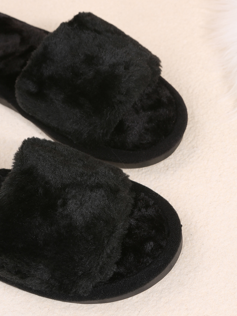 Velvet Plush Open-Toe Closed-Toe Autumn Indoor Lightweight Cushioned Memory Foam Breathable Indoor Shoes House Shoes_voghion.com