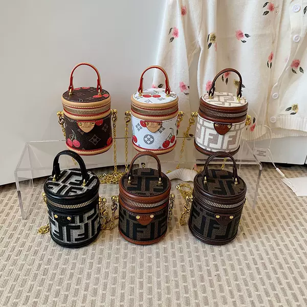 Cross-border retro mini monogram handbag, European and American niche fashion trend shoulder and crossbody children's bag