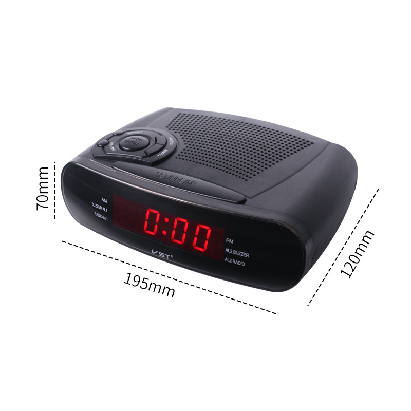 Despertador DE RADIO DE CONTROL DE reloj con canal de AM y FM Despertador de radio LED con función de repetición Reloj LED
