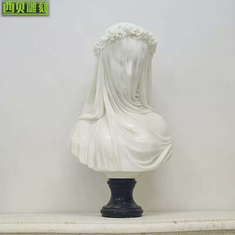 石雕人物半身像雕像欧式现代人物半身像少女头像做旧镇宅酒吧摆件
