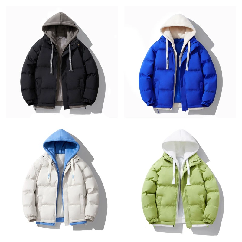 Поддельное Мужское пальто из двух частей на хлопковой подкладке, Осень-зима 2023, новое утолщенное пальто на хлопковой подкладке на флисовой подкладке, мужское пуховое пальто на хлопковой подкладке, зимняя одежда