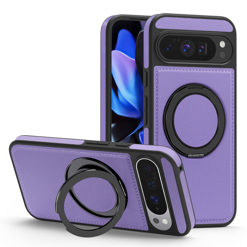适用谷歌pixel10ProXL磁吸手机壳旋转支架Goolge pixel9A皮革防摔|undefined