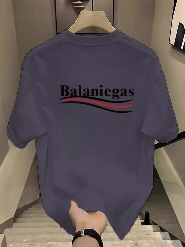 アメリカンBファミリートレンディブランド半袖Tシャツメンズ夏パリコーラロゴプリントルーズ男女兼用TシャツトレンディT|undefined