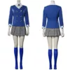 Blue jacket, shirt, trousers, socks, full set