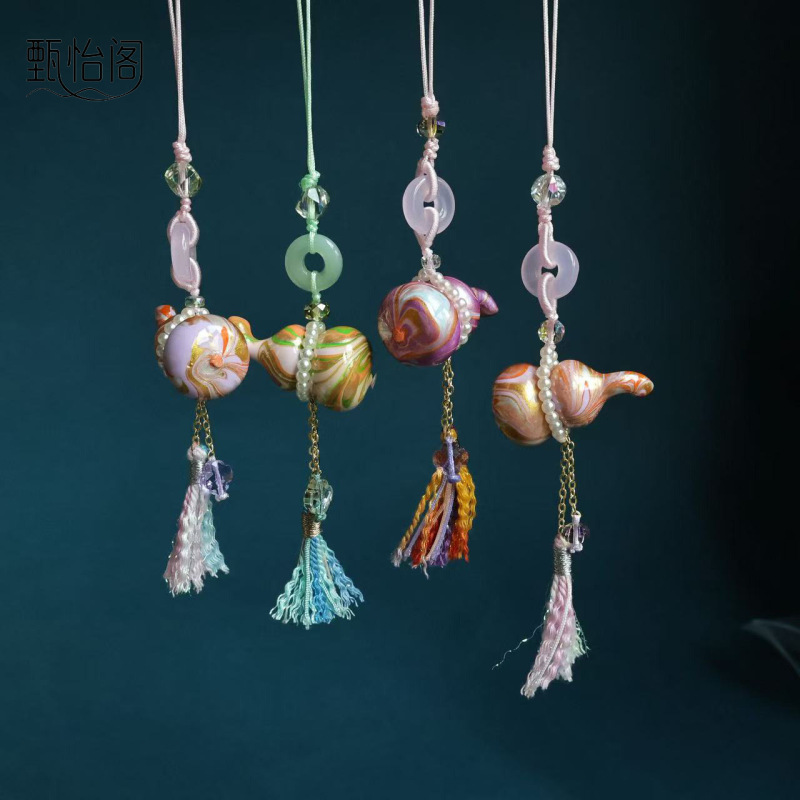 飘漆葫芦手机挂车挂包挂挂件手绳diy手链手串提溜配件吊坠|undefined