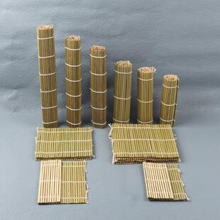 ◔ Japanese Sashimi Decorative Ornaments Green Sushi Rolls Barbecue Plate Bamboo Slats Bamboo Curtain Sushi Curtain Fence Dish Order