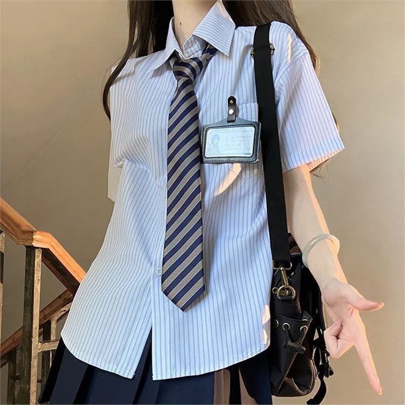 日系jk制服学院風ゆるいシャツ半袖シャツ女性夏の新しい上着|undefined