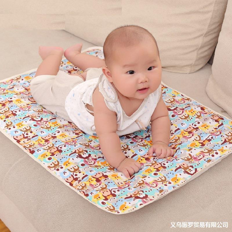 W嘟来嘟玩50*70加厚3层夹棉婴幼儿防水尿垫宝宝可水洗棉质面料尿|ms