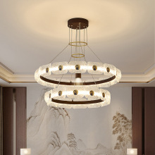 法式中古主卧室灯客厅圆形吊灯新中式简约网红温馨浪漫卧室吊线灯