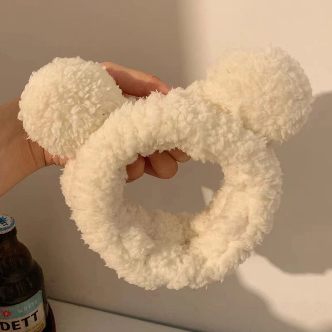 Caricatura verde rana correa de cabello mujer nuevo lindo gran ojo correa de cabello lavar la cara correa de cabello máscara de Navidad tocado