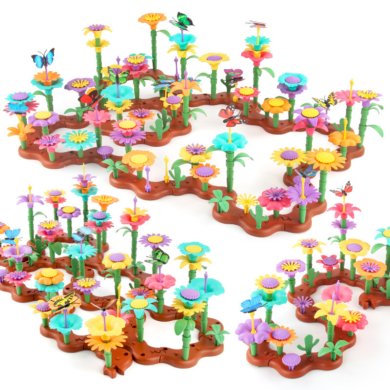 Factory Direct Sales Cross-Border Children's Educational and Creative Building Blocks Flower Toy Creative DIY Flower Arrangement Building Block Set Factory Direct Sales Cross-Border Children's Educational and Creative Building Blocks Flower Toy Creative DIY Flower Arrangement Building Block Set