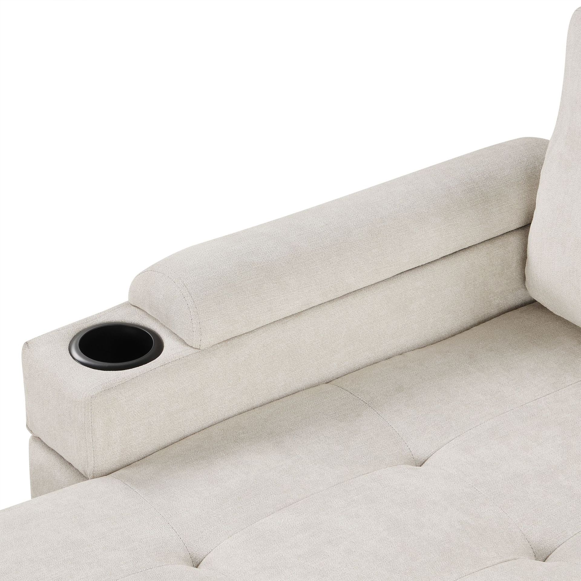 Sofá de tela para gatos, orejas de elefante, sala de estar minimalista italiana, apartamento pequeño, sofá de estilo crema en línea recta image 5