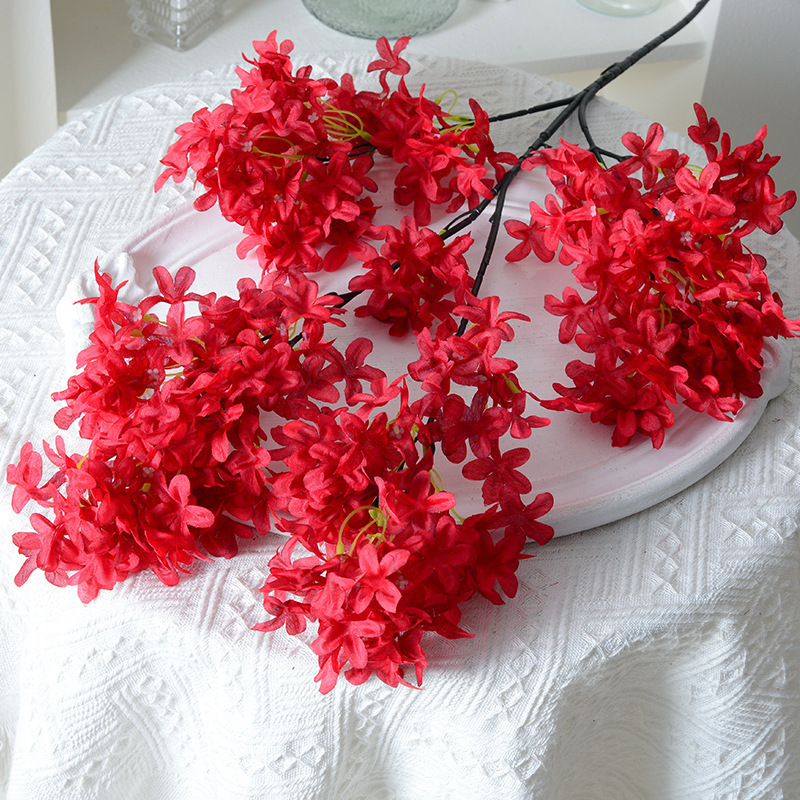 暗号化ライラックの花の十字の桜のシミュレーションの花の家の結婚祝いの道は装飾の造花の人工の絹の花の卸売りを引きます。|undefined