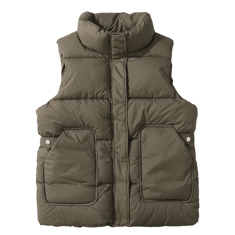 Gran chaleco de algodón de plumón para mujeres otoño y invierno corto grueso ropa de pan nuevo chaleco coreano chaqueta de caballo chaqueta de moda