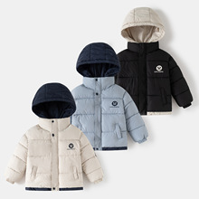 2025年冬季新款冬款男童宝宝童加绒加厚保暖潮洋气中长款棉衣棉服