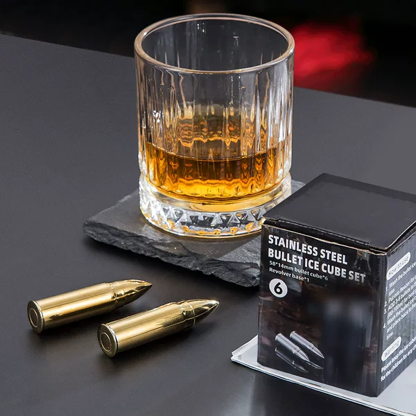 304 stainless steel bullet Ice Cube chilled creative whiskey ice grain metal quick frozen bullet ice wine Stone