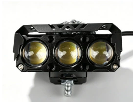 One-Piece Hooded Front Headlight for Electric Motorcycle headlights, headlights - 3-beads-low-beam-yellow-high-beam-white