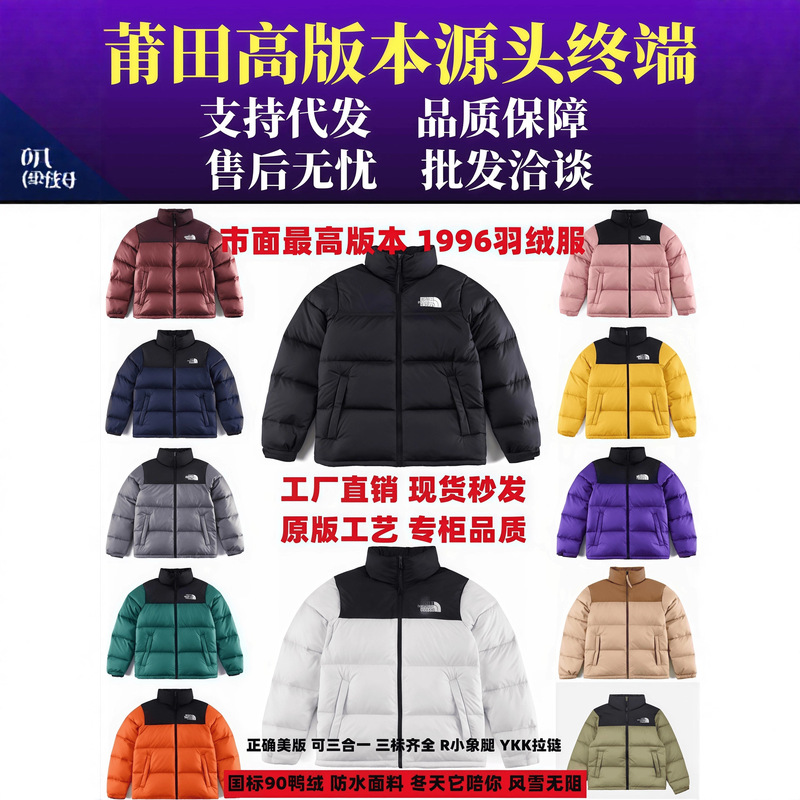 Original American Version of North Face 1996 Windproof Duck down Warm Couple's Cross-Border North Face Style down Jacket 700 Waterproof