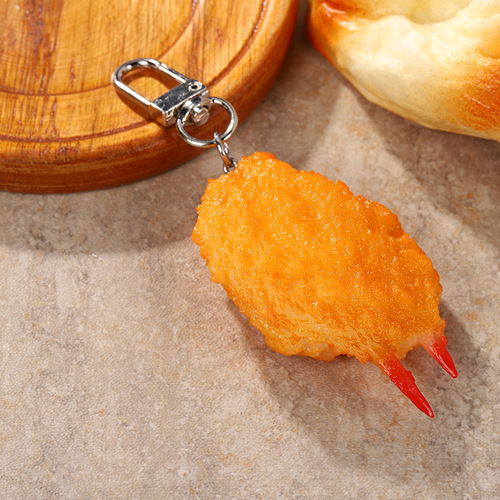 Western breakfast model creative gold crab claw keychain accessories simulated food ornaments photography props wholesale