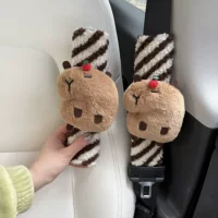 Милый ремень безопасности для автомобиля в виде капибары, дышащий чехол на плечо, противосдавливающий чехол на плечо, автомобильный декоративный ремень безопасности