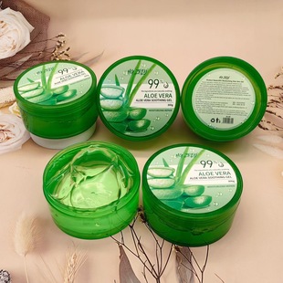 Cross-border foreign trade aloe vera gel aloe vera gel Soothing Repair Moisturizing round bottle aloe vera gel 300ml