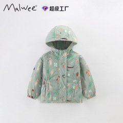 国境を越えたmalweeの女の子のコートの春の服の新型欧米の子供の帽子のジッパーのシャツの子供の服の洋風の服