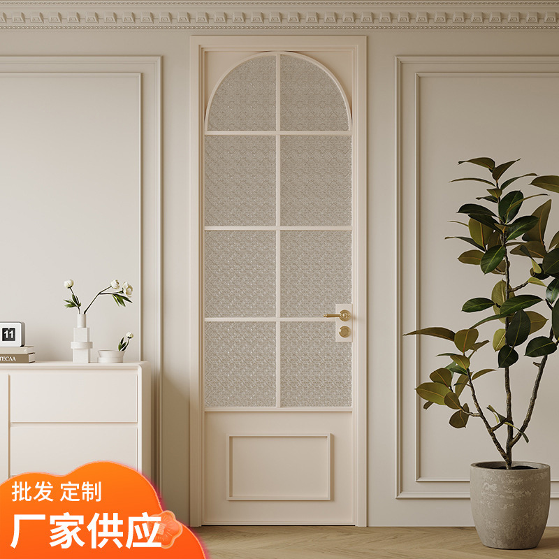 French Retro Bathroom Door Titanium Magnesium Aluminum Alloy Balcony Bedroom Study Bathroom Bathroom Flat Door New Style