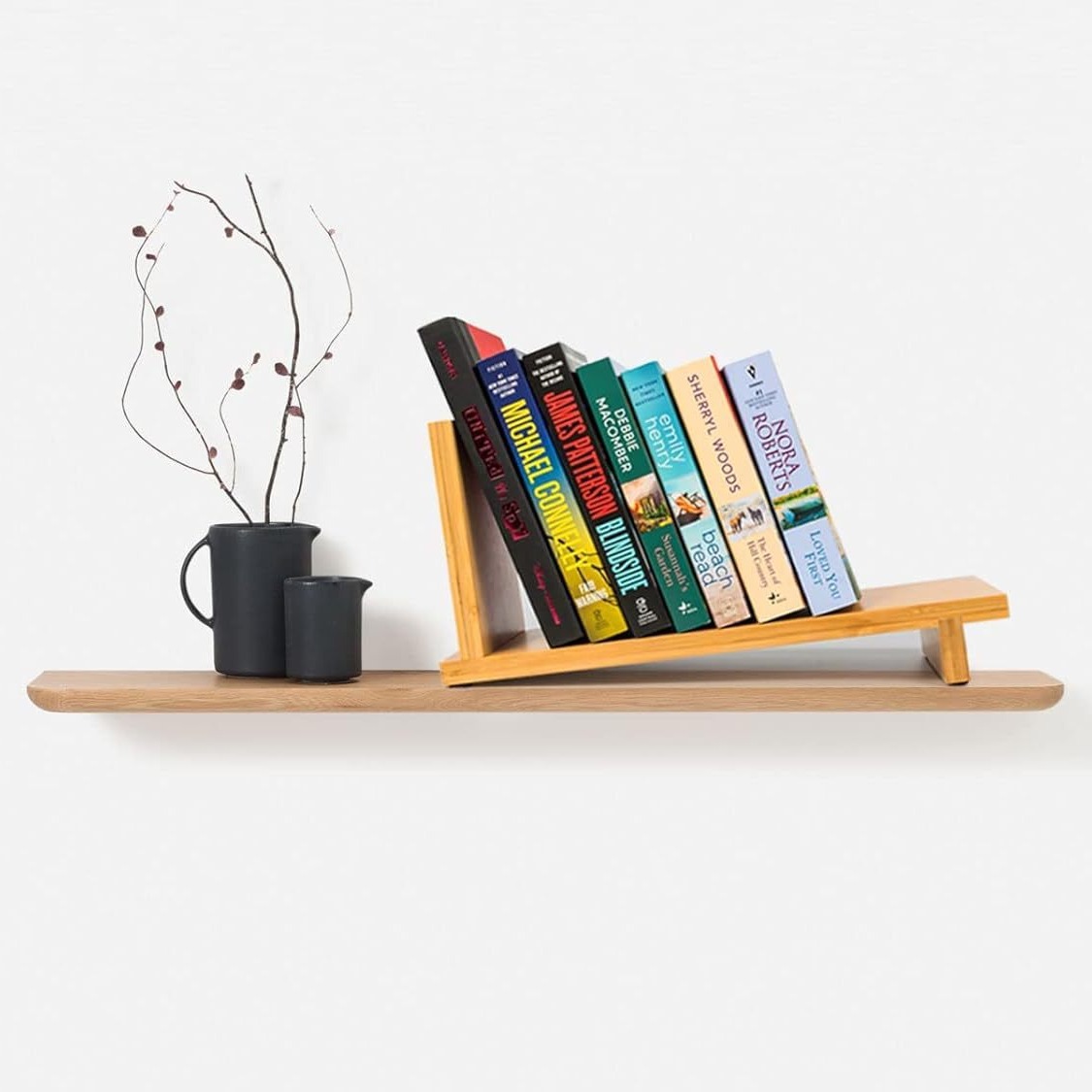 桌面木质书架 竹制桌面收纳架 办公室书房桌上图书置物架简约书架